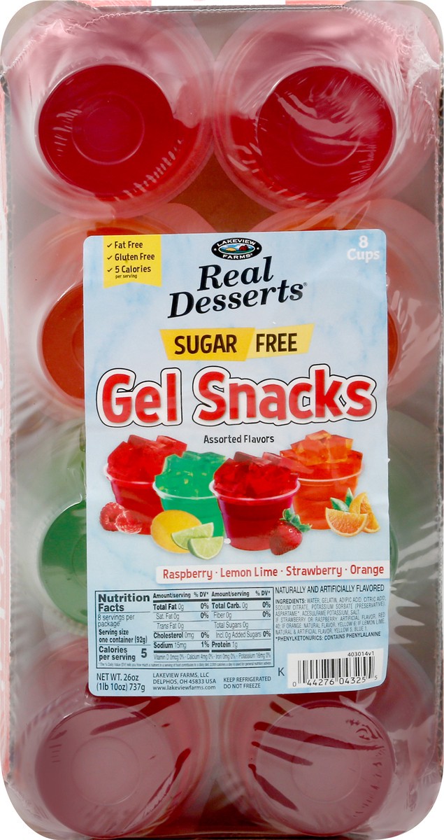 slide 7 of 9, Lakeview Farms Real Desserts Sugar Free 8 Pack Assorted Flavors Gel Snacks 8 ea, 8 ct