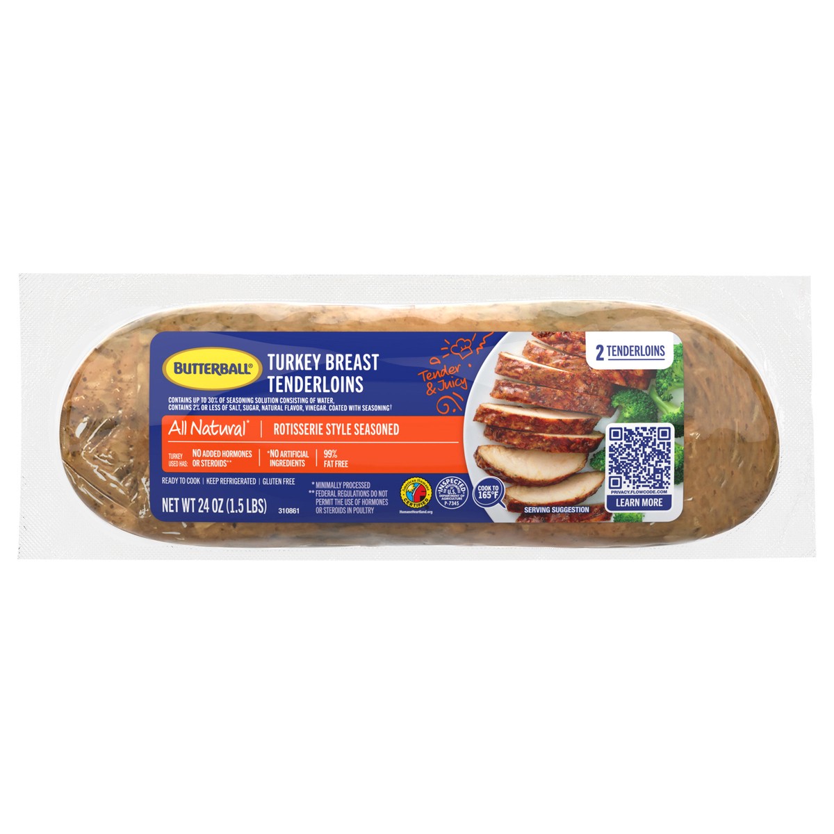 slide 1 of 4, Butterball Rotisserie Turkey Tenderloins, 1.5 lb