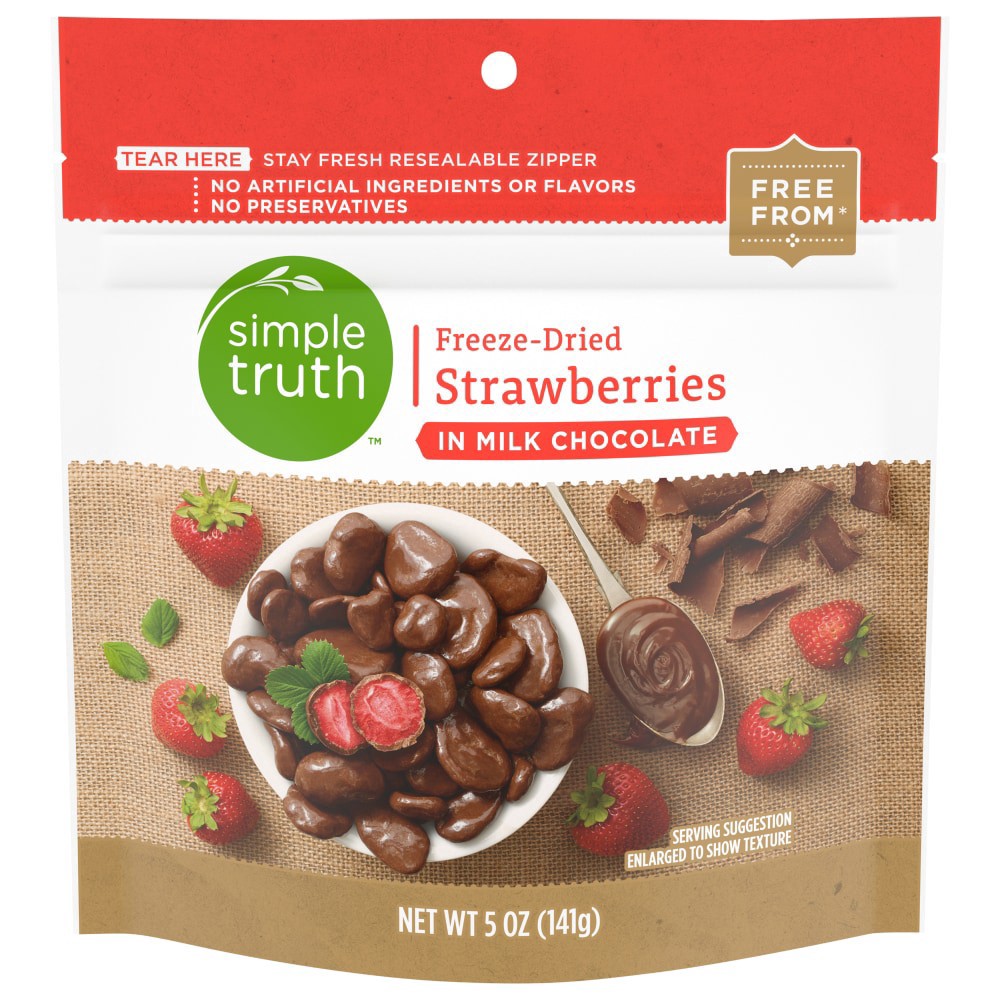 slide 2 of 2, Simple Truth Freeze-Dried Strawberries In Milk Chocolate, 5 oz