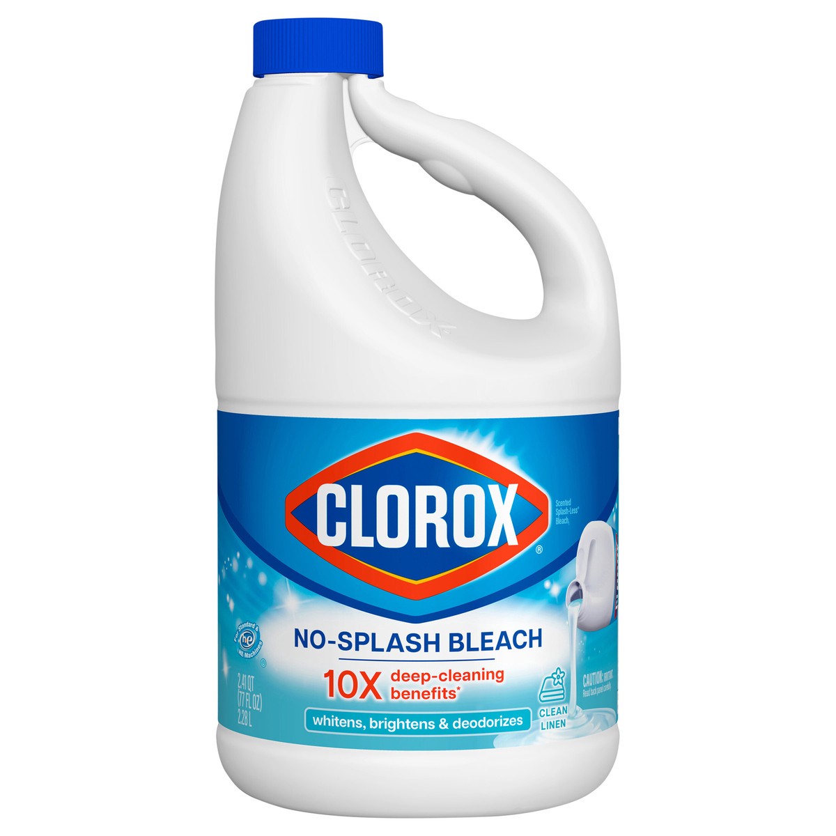 slide 1 of 4, Clorox Splash-Less Clean Linen Bleach, 2.41 qt