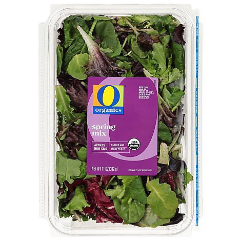 slide 1 of 1, O Organics Spring Mix Salad - 11 OZ, 11 oz