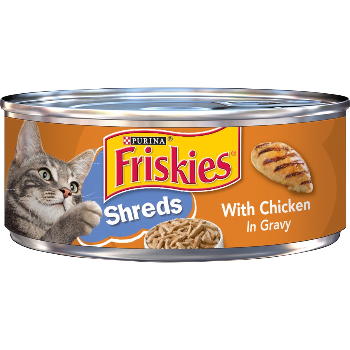 slide 1 of 7, Friskies Purina Friskies Gravy Wet Cat Food, Shreds With Chicken, 5.5 oz