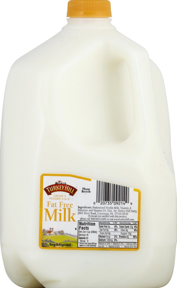 slide 4 of 4, Turkey Hill Milk, Fat Free - 1 gal, 1 gal
