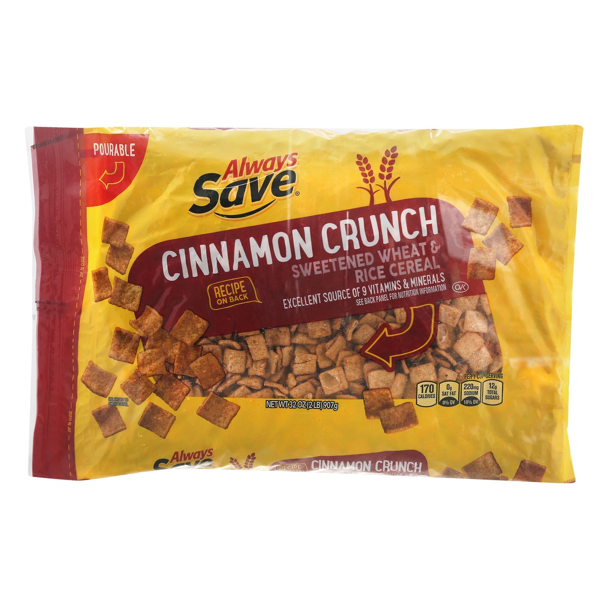 slide 1 of 1, Always Save Cinnamon Crunch Bites, 32 oz