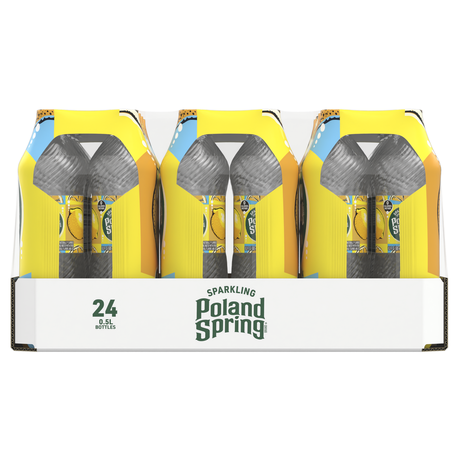 slide 2 of 5, Poland Spring Sparkling Water, Lively Lemon, 16.9 oz. Bottles (24 Count), 16.9 fl oz