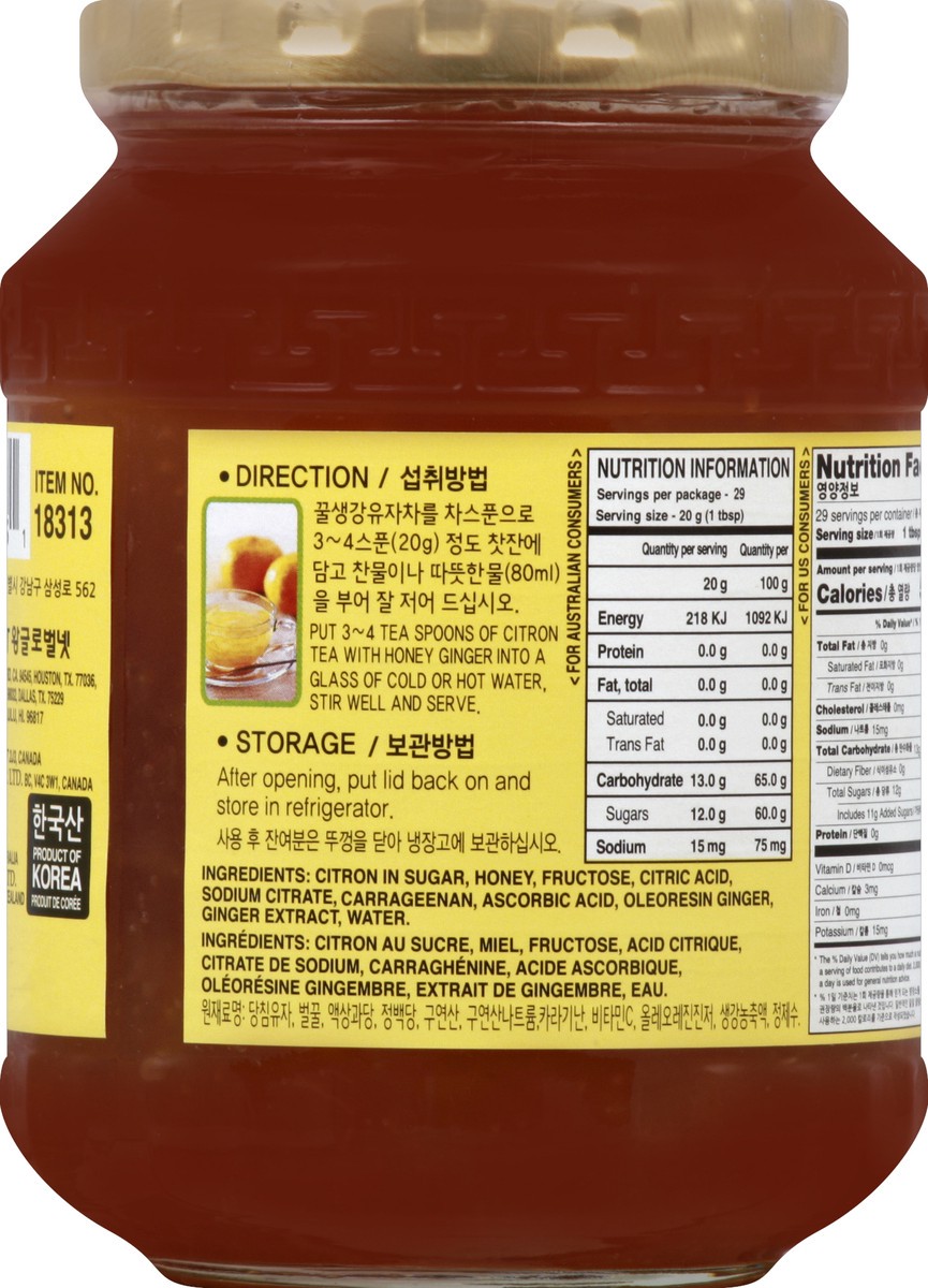 slide 6 of 6, Surasang Wang Sura Citron Tea Honey Ginger, 20.46 oz