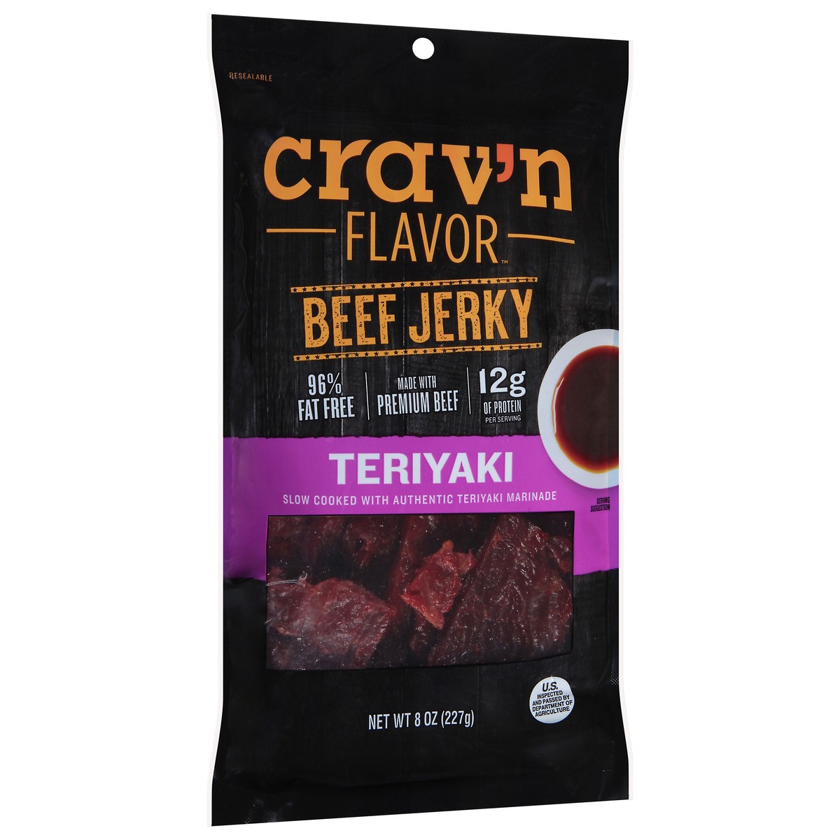 slide 2 of 9, Crav'n Flavor Crav'N Teriyaki Lg Beef Jrky, 1 ct