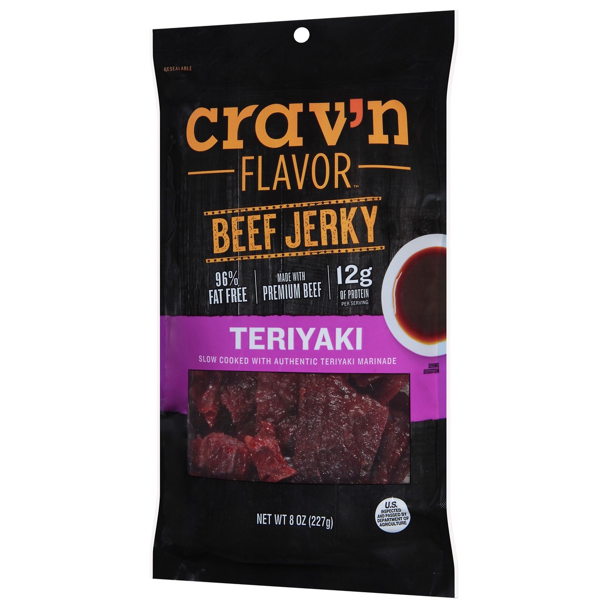 slide 5 of 9, Crav'n Flavor Crav'N Teriyaki Lg Beef Jrky, 1 ct