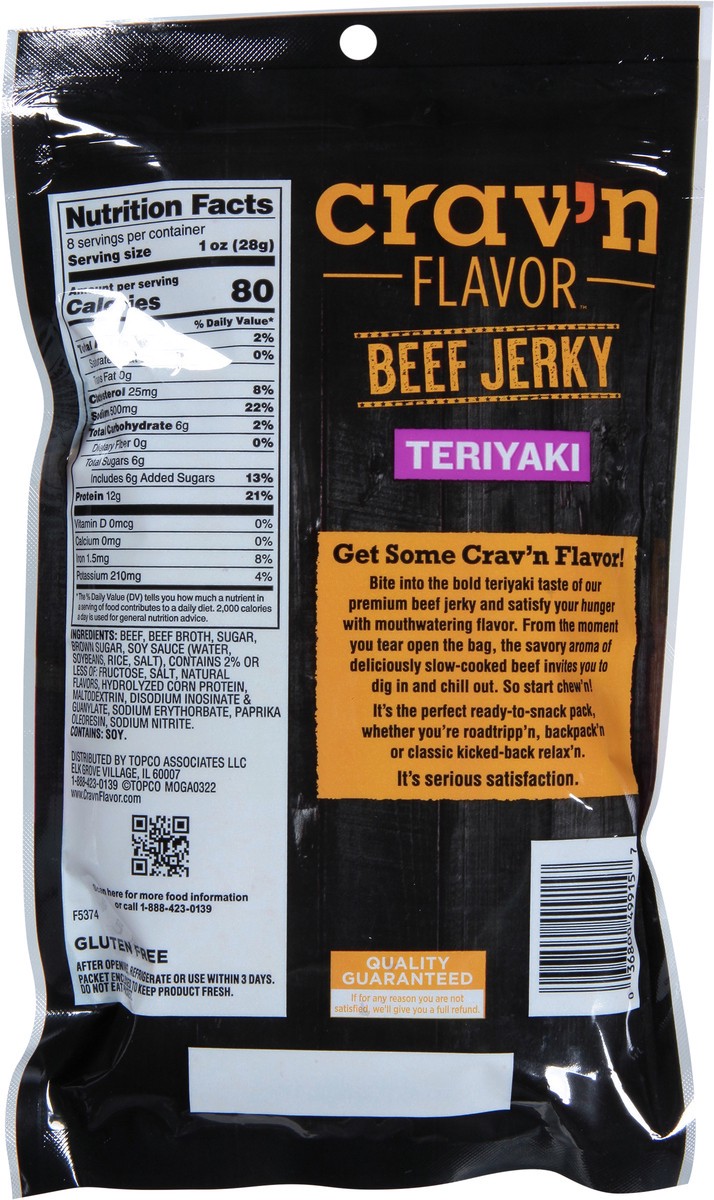 slide 4 of 9, Crav'n Flavor Crav'N Teriyaki Lg Beef Jrky, 1 ct