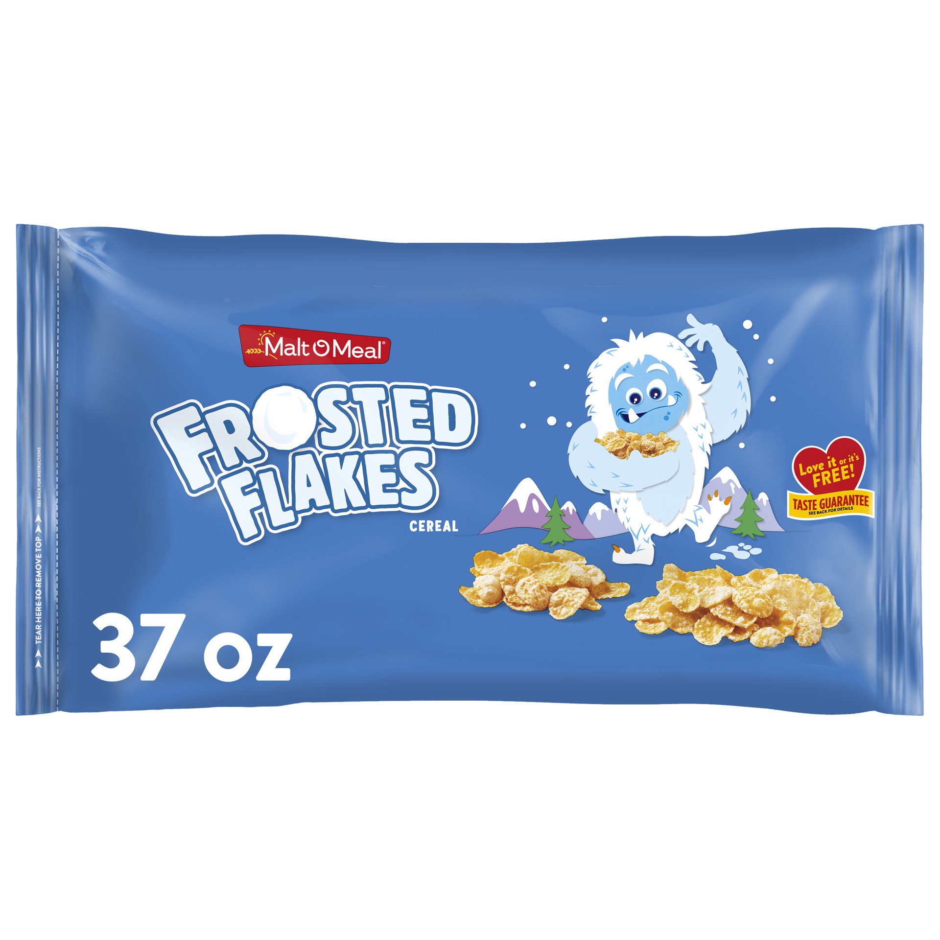 slide 1 of 7, Malt-O-Meal Frosted Flakes Cereal, Frosty Flakes Breakfast Cereal, 37 OZ Bag, 37 oz