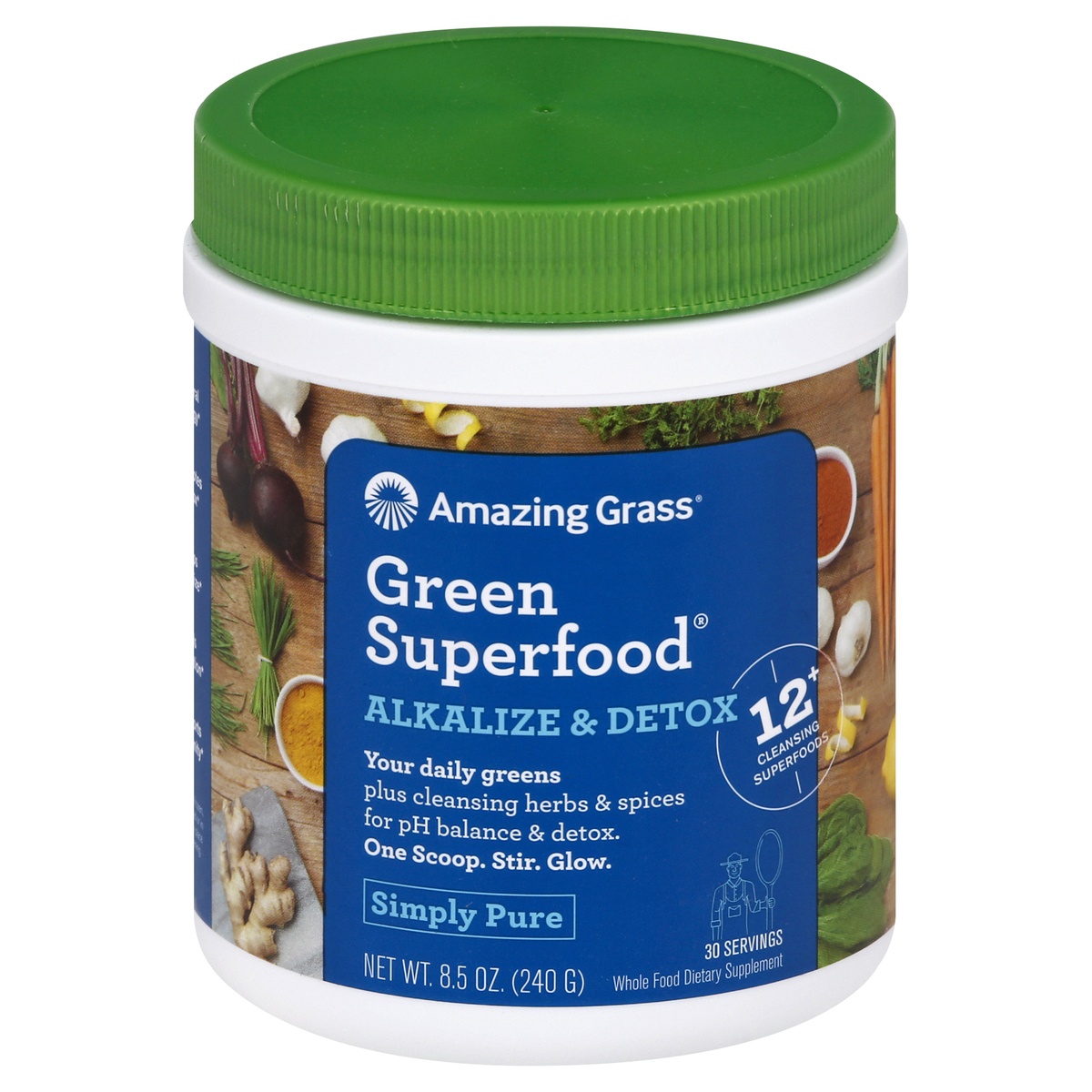 slide 1 of 7, Amazing Grass Green Superfood Alkalize & Detox, 8.5 oz