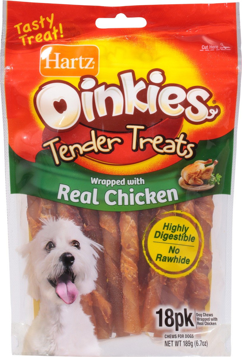 slide 9 of 9, Oinkies Tender Treats Wrapped with Real Chicken Chews for Dogs 18 ea, 18 ct