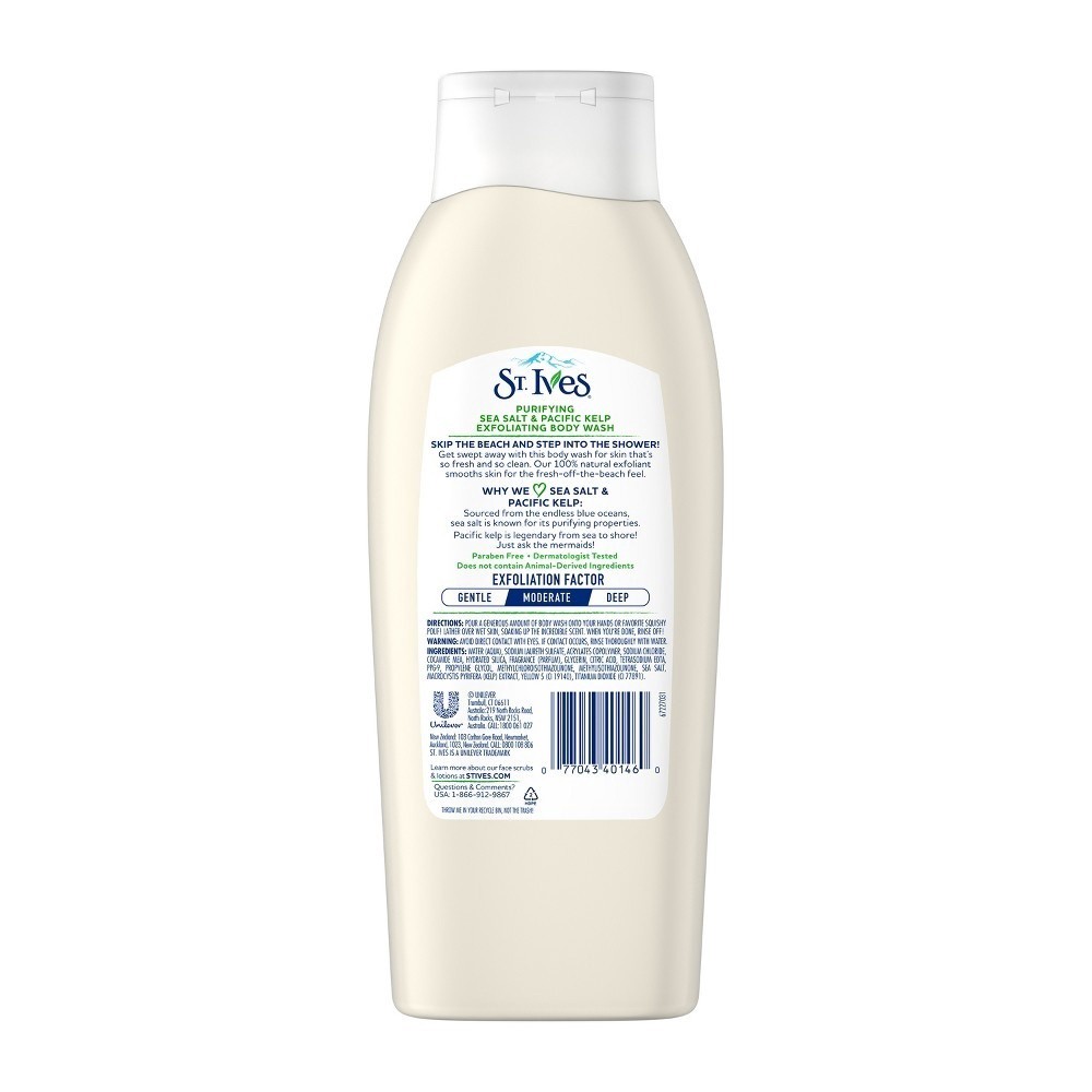 slide 2 of 3, St. Ives Renew And Purify Sea Salt Body Wash, 24 oz