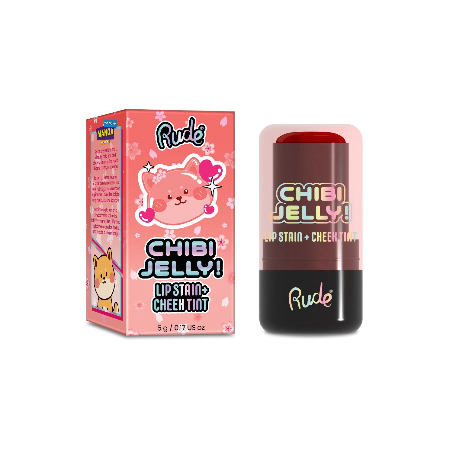 slide 1 of 1, Rude Cosmetics Chibi Jelly Lip Stain & Cheek Tint - Momo, 1 ct
