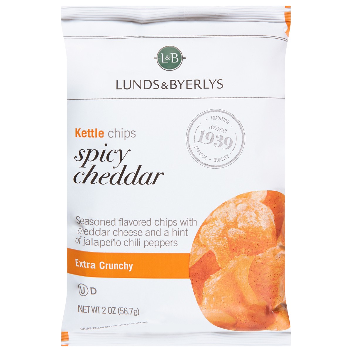 slide 1 of 13, Lunds & Byerlys Extra Crunchy Kettle Spicy Cheddar Chips 2 oz, 2 oz