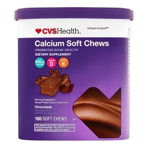 slide 1 of 1, CVS Health Calcium Soft Chews, Milk Chocolate, 100 Ct, 1 ct