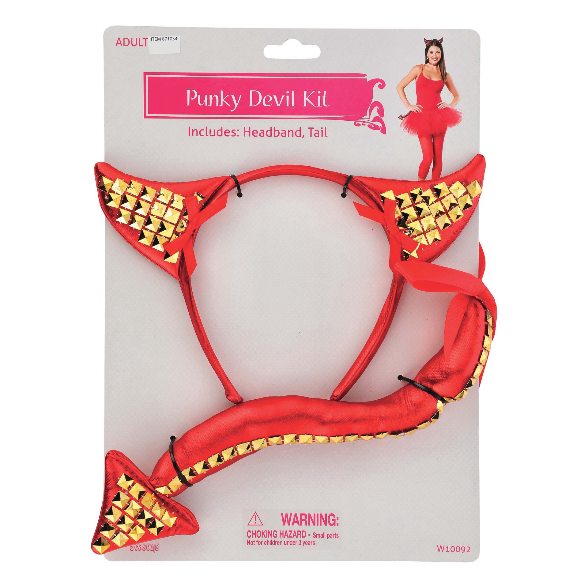 slide 1 of 1, Seasons Punky Devil Costume Kit, 1 ct