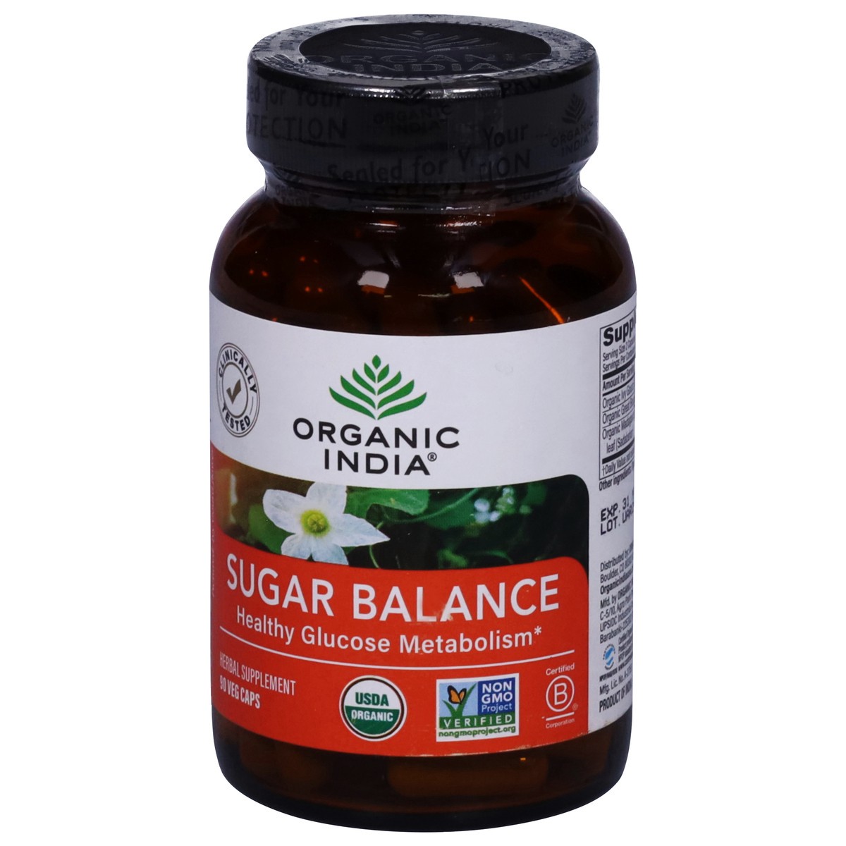 slide 6 of 13, Organic India Sugar Balance 90 Veg Caps, 90 ct