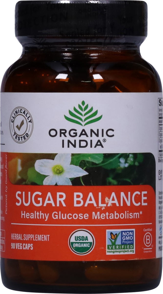 slide 9 of 13, Organic India Sugar Balance 90 Veg Caps, 90 ct