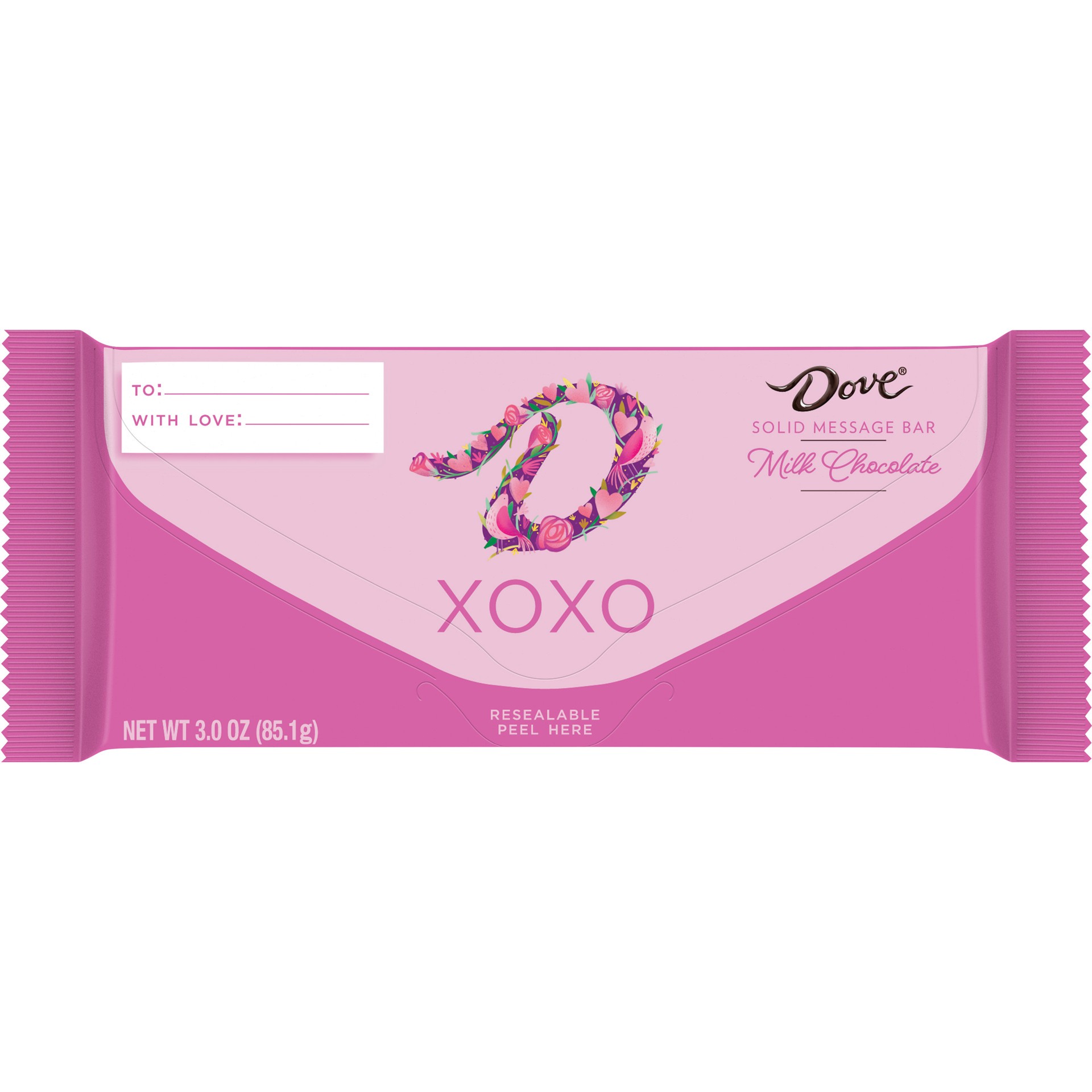 slide 1 of 8, DOVE Valentine's Milk Chocolate Candy Bar 3.0-Ounce Bar, 3 oz