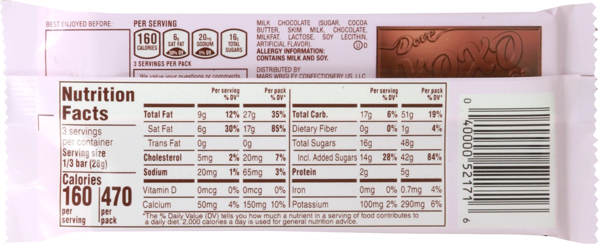 slide 2 of 8, DOVE Valentine's Milk Chocolate Candy Bar 3.0-Ounce Bar, 3 oz