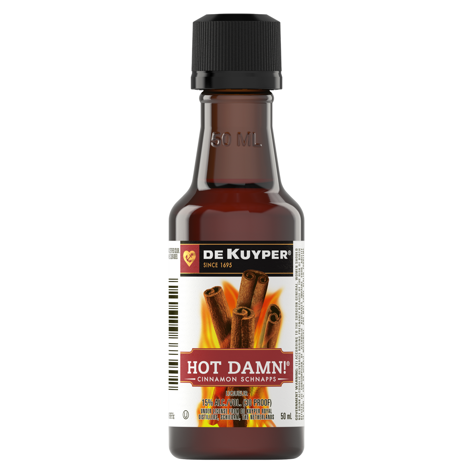 slide 3 of 4, DeKuyper Hot Damn! Cinnamon Schnapps Liqueur 50 ml, 50 ml