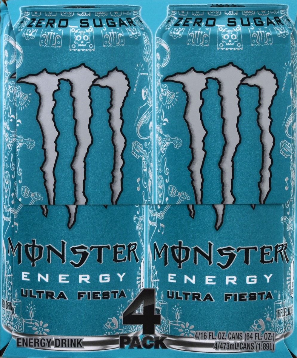 slide 8 of 13, Monster 4 Pack Ultra Fiesta Energy Drink 4 ea - 4 ct, 4 ct