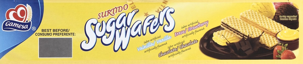 slide 4 of 4, Gamesa Surtido Sugar Wafers Strawberry, Chocolate, Vanilla (9-1.6 Oz) 14.4 Ounces 9 Pack Box, 14.4 oz