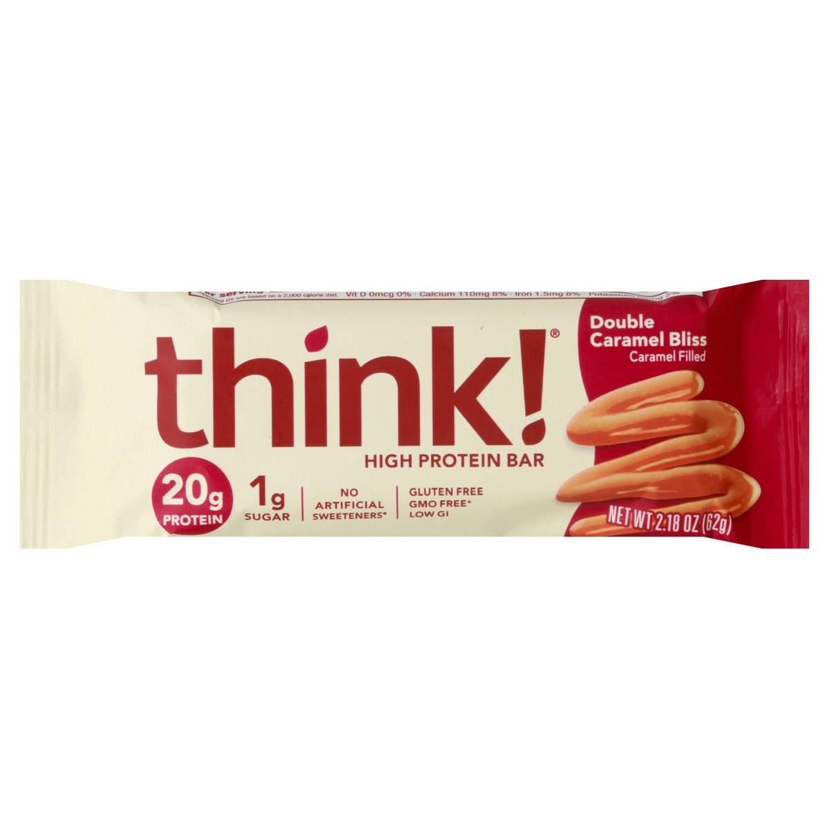 slide 1 of 9, think! Double Caramel Bliss High Protein Bar 2.18 oz, 2.18 oz