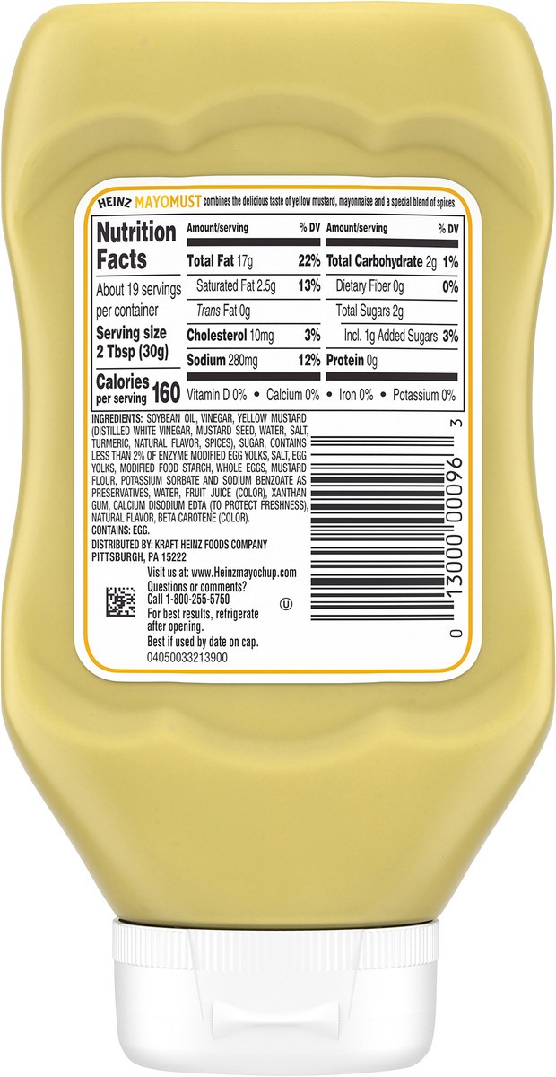 slide 6 of 9, Heinz Mayomust Mayonnaise & Mustard Sauce, 19 fl oz Bottle, 19 fl oz