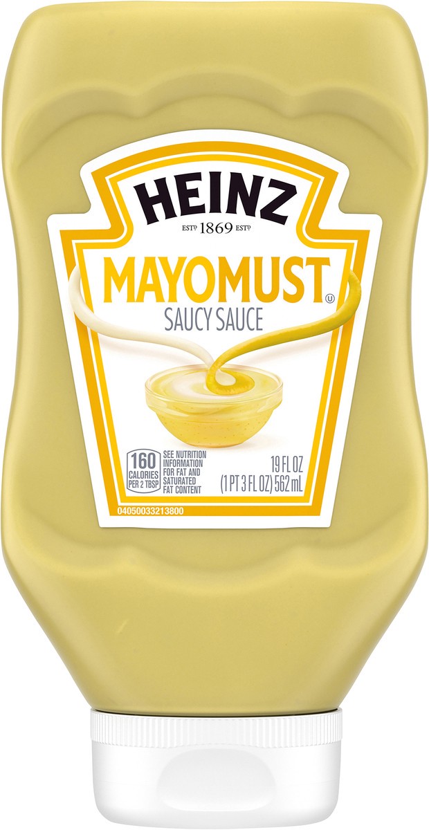 slide 3 of 9, Heinz Mayomust Mayonnaise & Mustard Sauce, 19 fl oz Bottle, 19 fl oz