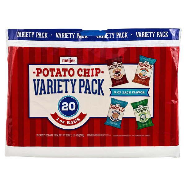 slide 1 of 2, Meijer Potato Chips Variety Pack, 20 ct