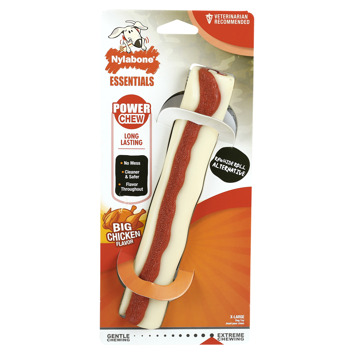 slide 1 of 5, Nylabone Chicken Flavor X-Large Bone Alternative Bone, XL