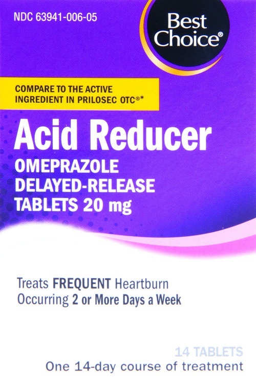 slide 1 of 1, Best Choice Omeprazole Tabs, 14 ct