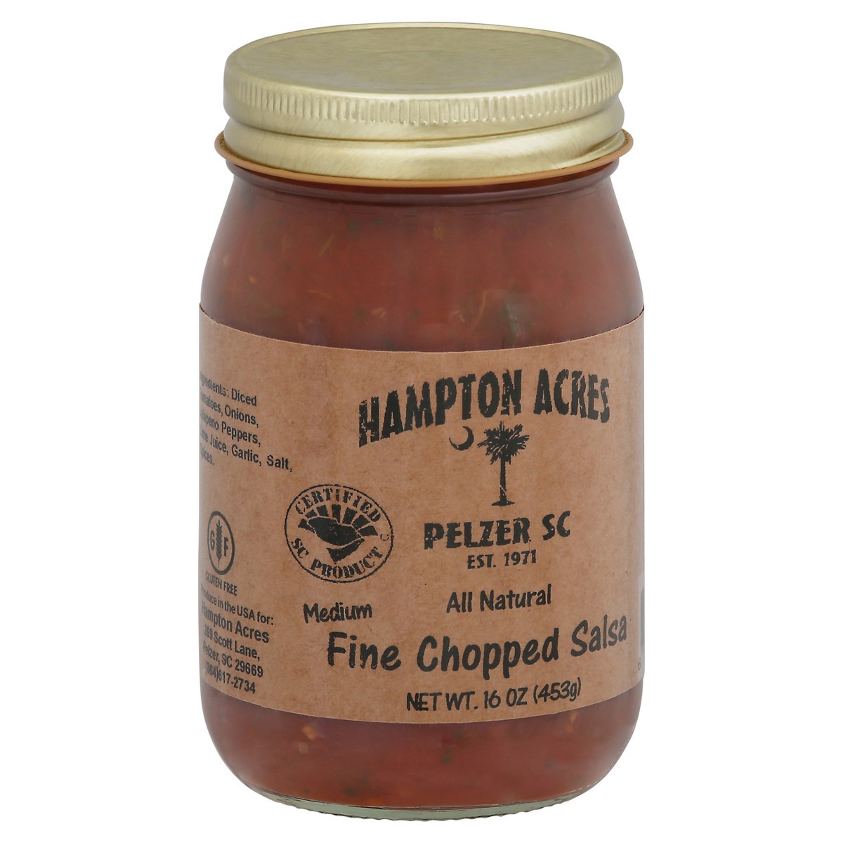 slide 2 of 9, Hampton Acres Medium Fine Chopped Salsa 16 oz Jar, 16 oz
