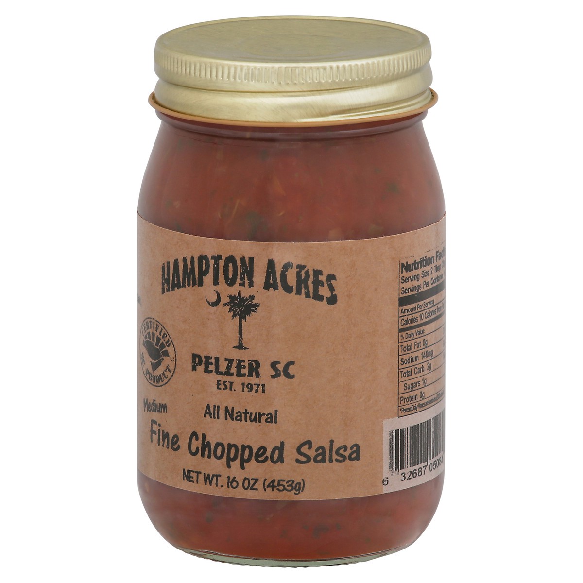 slide 5 of 9, Hampton Acres Medium Fine Chopped Salsa 16 oz Jar, 16 oz