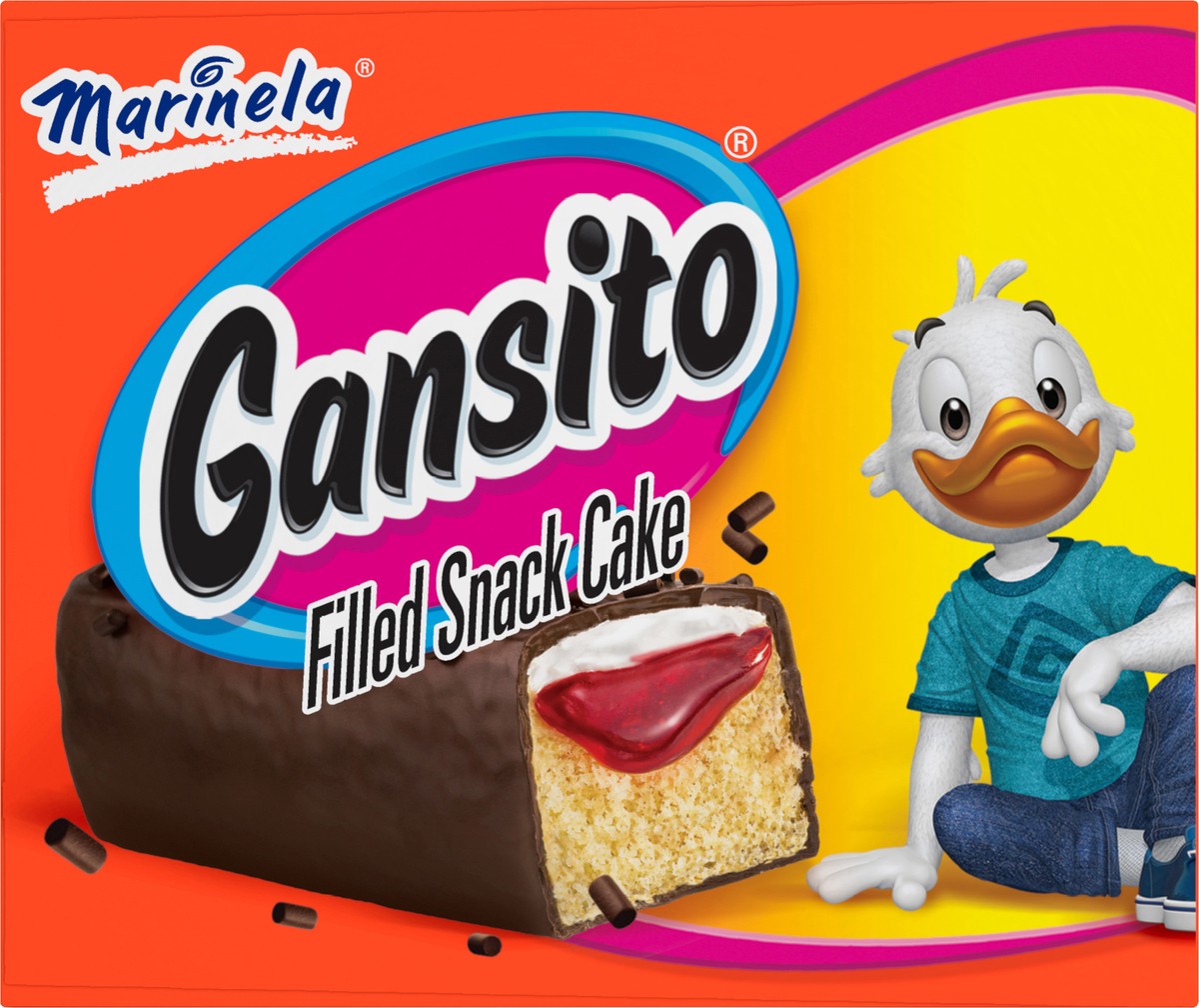 slide 3 of 9, Marinela Gansito Strawberry Filled Snack Cake, 24 packs, Chocolate Flavored Covered Snack Cakes, 42.24 oz Multipack, 24 ct