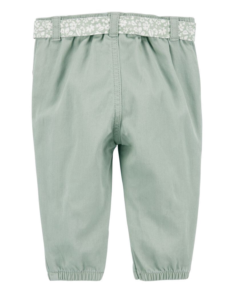 slide 3 of 3, Oshkosh Baby Belted Eyelet Joggers Green 6M, 1 ct