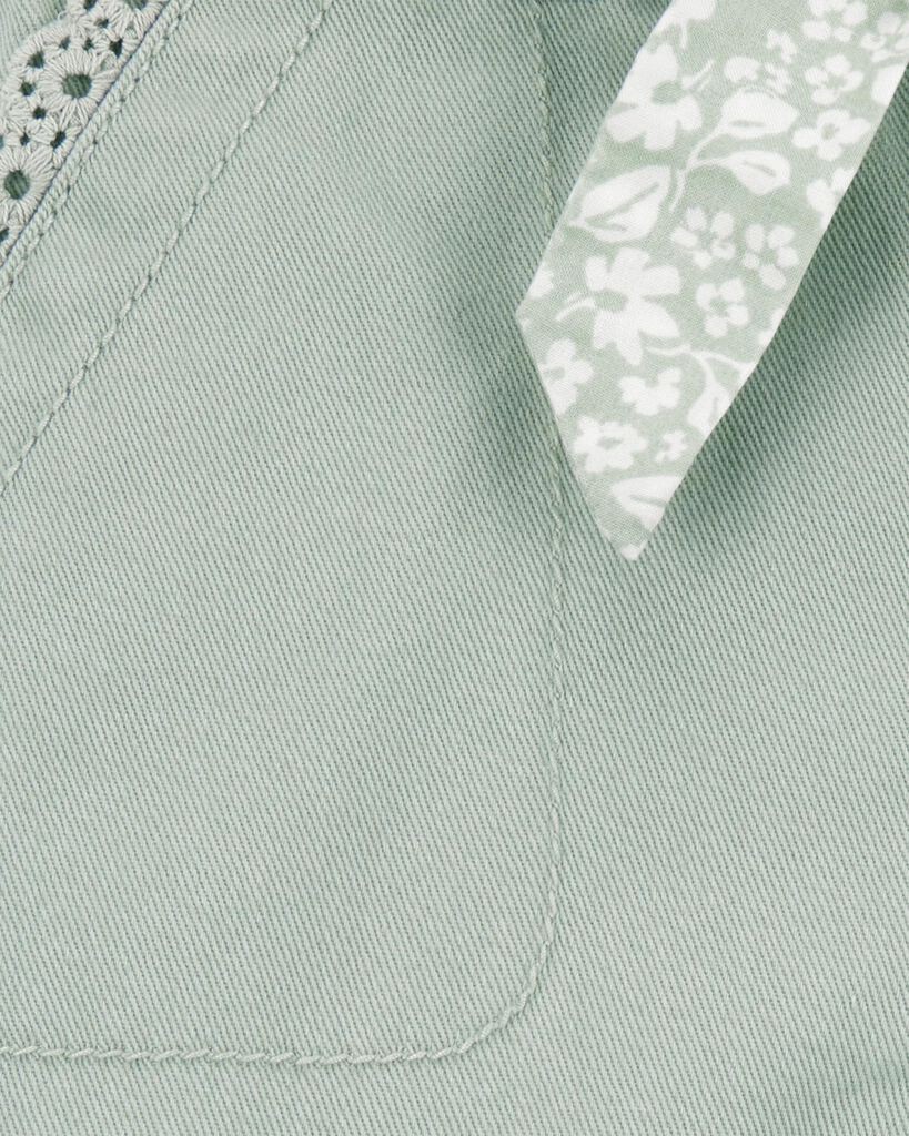 slide 2 of 3, Oshkosh Baby Belted Eyelet Joggers Green 6M, 1 ct