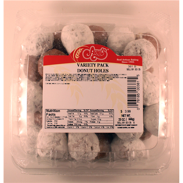 slide 1 of 1, Arnie's Bakery Donut Hole, Variety Pack, 20 oz