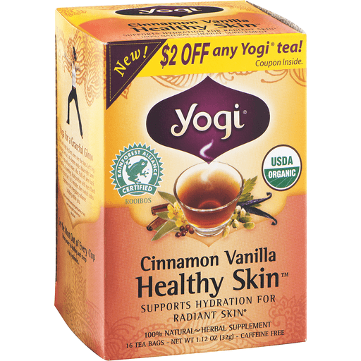 slide 2 of 25, Yogi Cinnamon Vanilla Healthy Skin Tea, 16 ct