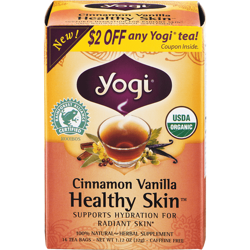 slide 3 of 25, Yogi Cinnamon Vanilla Healthy Skin Tea, 16 ct