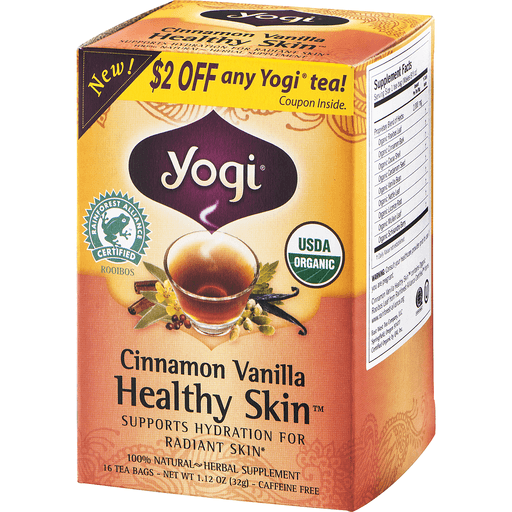slide 6 of 25, Yogi Cinnamon Vanilla Healthy Skin Tea, 16 ct