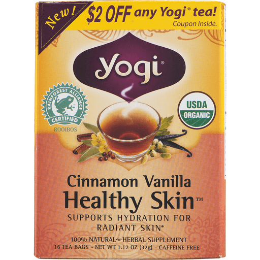 slide 7 of 25, Yogi Cinnamon Vanilla Healthy Skin Tea, 16 ct