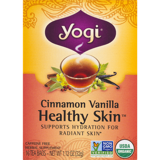 slide 10 of 25, Yogi Cinnamon Vanilla Healthy Skin Tea, 16 ct