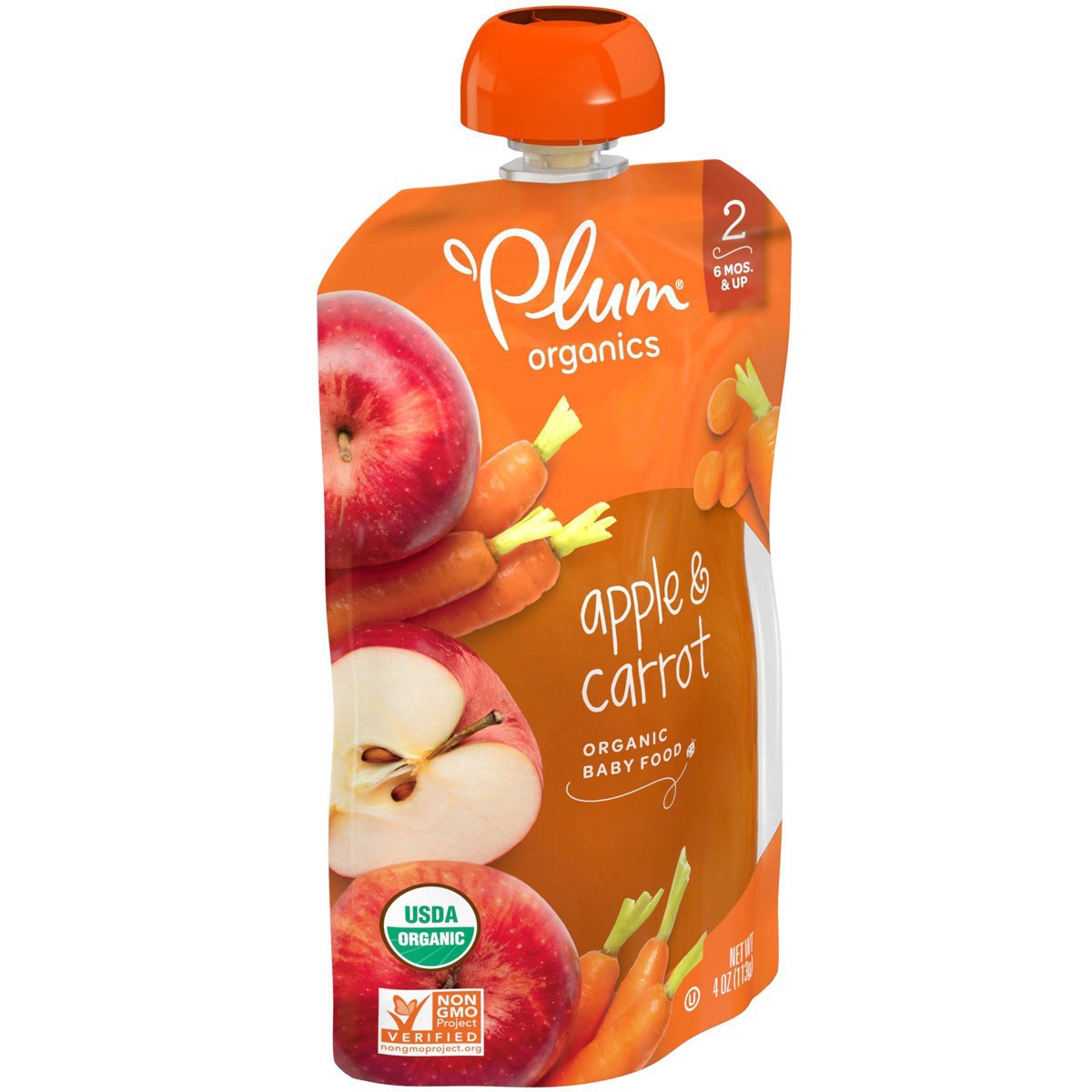 slide 70 of 72, Plum Organics Stage 2 Organic Apple & Carrot 4oz Pouch, 4 oz