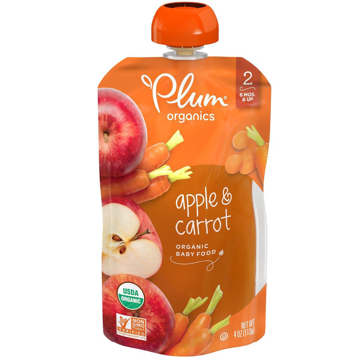 slide 32 of 72, Plum Organics Stage 2 Organic Apple & Carrot 4oz Pouch, 4 oz