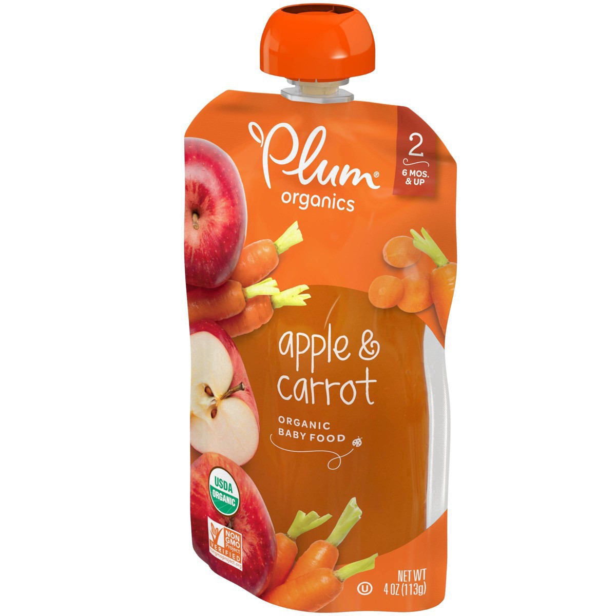 slide 65 of 72, Plum Organics Stage 2 Organic Apple & Carrot 4oz Pouch, 4 oz