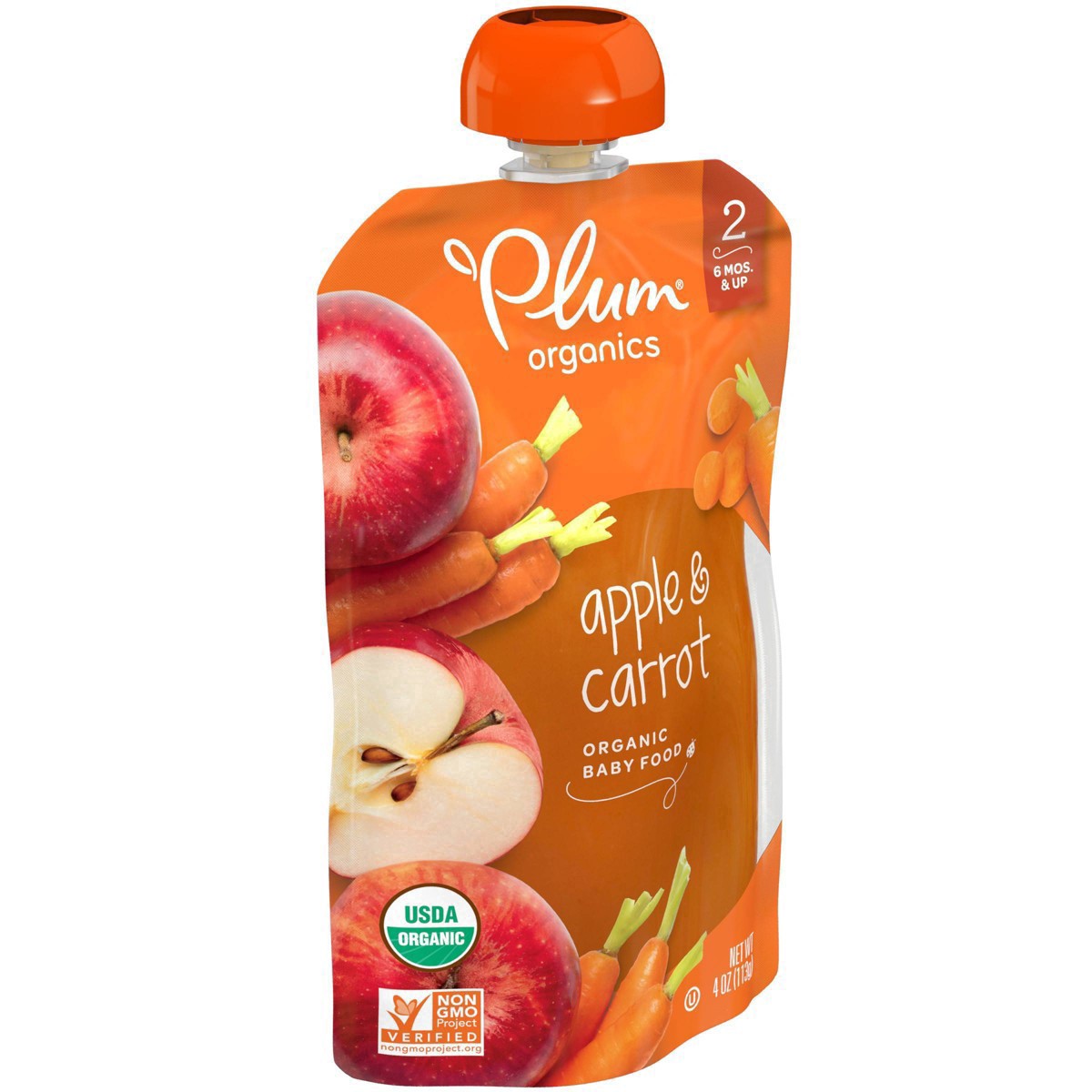 slide 59 of 72, Plum Organics Stage 2 Organic Apple & Carrot 4oz Pouch, 4 oz