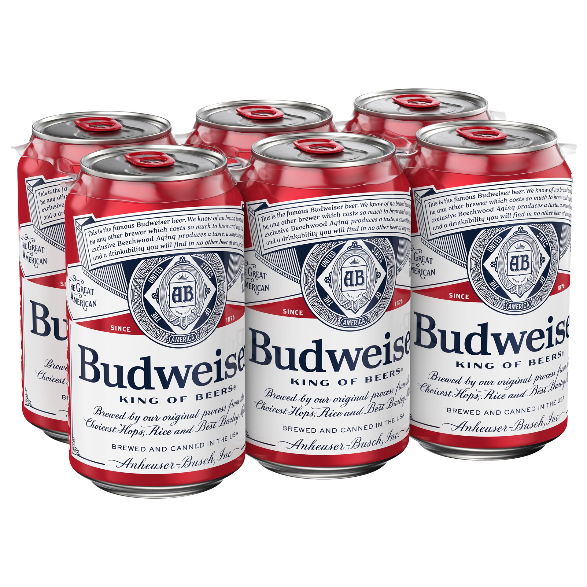 slide 1 of 5, Budweiser Beer, 6 Pack Beer, 12 FL OZ Cans, 6 ct; 12 oz